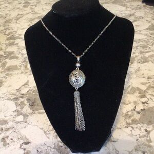 Lucky Brand Silver Tassel Pendant Necklace